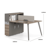 Nebula-C Office Desk Metal Leg Workstation with Tall Partition Cabinet